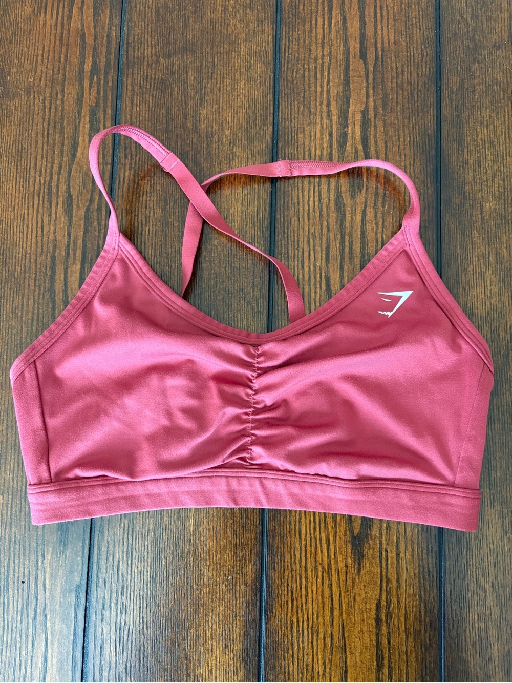 Gymshark Pink Strappy Ruched Sports Bra